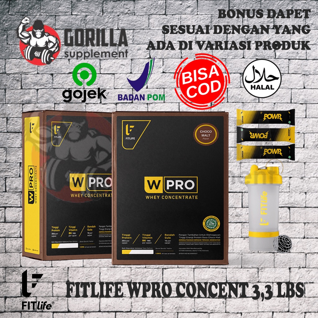 Fitlife Whey Protein 3.3lbs 1.5kg Wpro W pro Concentrate wheypro