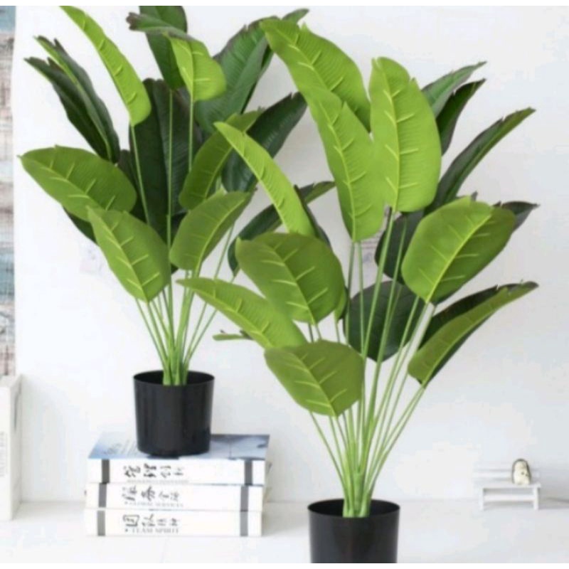 DAUN PISANG DAUN HIAS PLASTIK ARTIFICIAL DAUN DEKORASI HIAS POT BUNGA