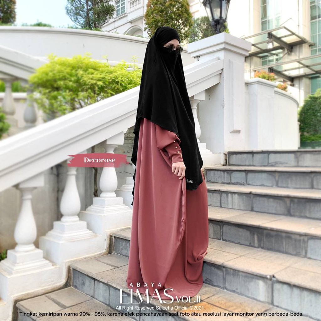 Set Abaya + French Khimar ELMAS VOL. II by Saleeha warna Decorose
