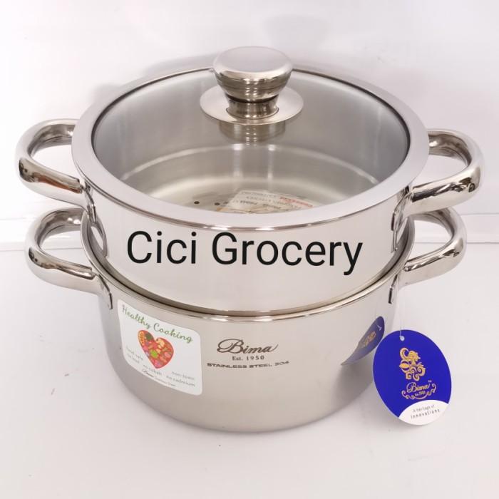 Panci Steamer Set Bima Origin Classic Uk 20Cm + Bonus 2 Mangkok Stainless