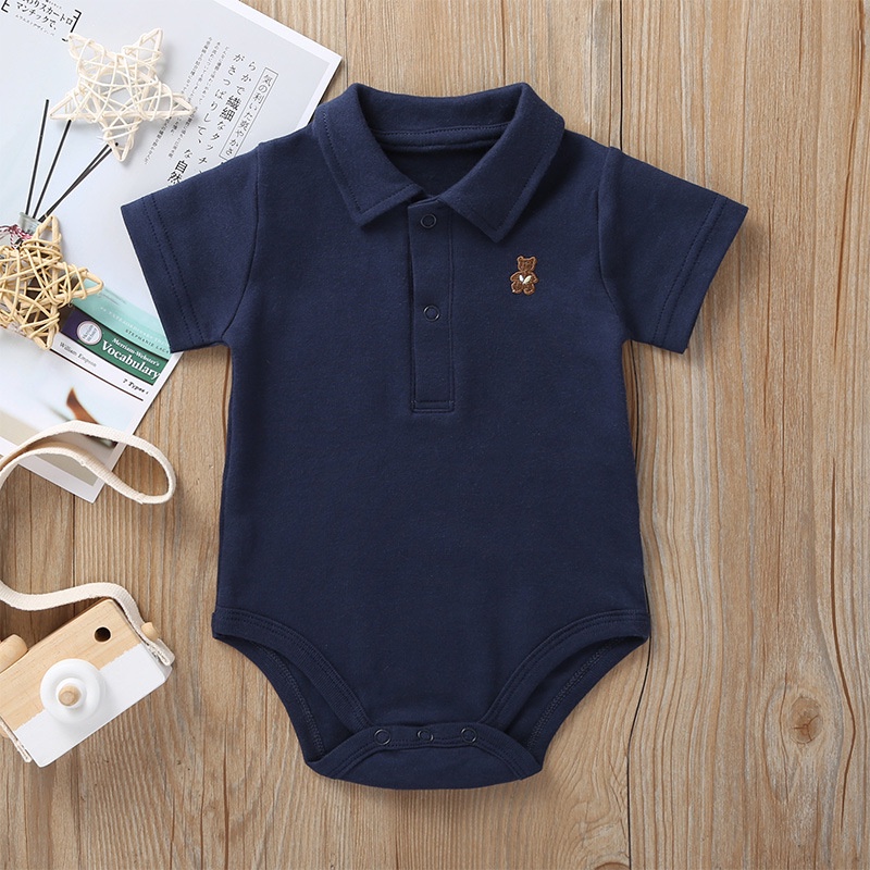 Baju bayi jumpsuit baby motif bear Polo Short Sleeved