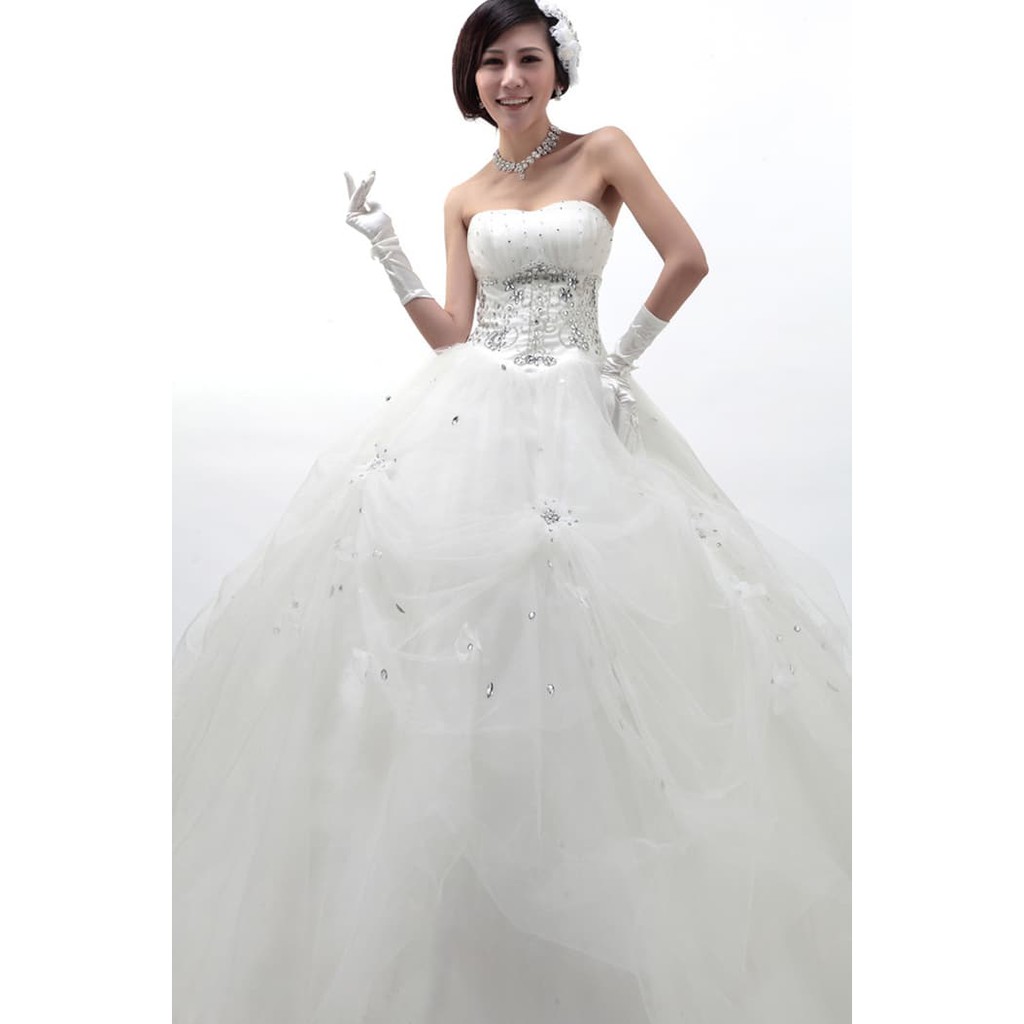 Wedding Dress - Gaun Pengantin Payet Cristal Perut Korea