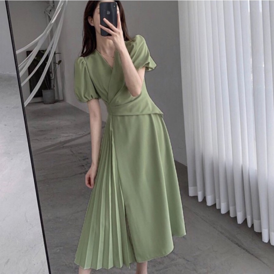 OFFICE LOOK STYLE MIDI DRESS PREMIUM POLYESTER IMPORT BKK FASHION