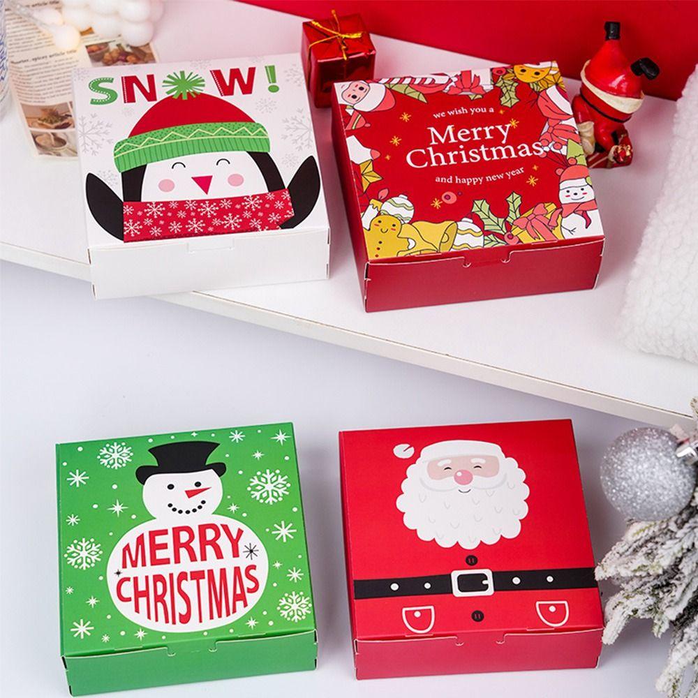 Top Christmas Gift Box Hadiah Kado Packaging Cookie Box Snowman Printed Merry Christmas