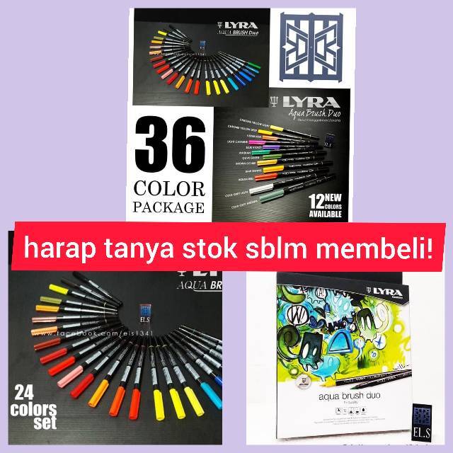 

WJB TNY STOK! LYRA AQUA BRUSH DUO 12 24 36 COLORS SET BRUSH PEN SPIDOL 36 WARNA COLOR COLOUR