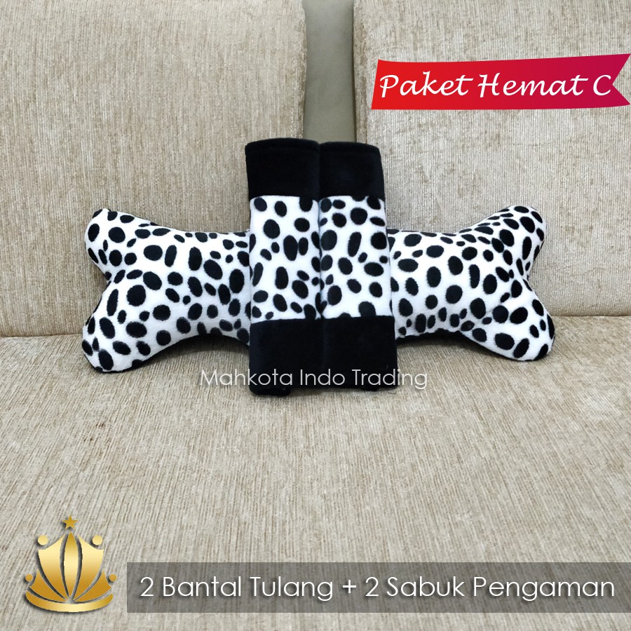 BANTAL MOBIL DOGGY DALMANSION / TEMPAT SAMPAH DOGGY / AKSESORIS MOBIL MOTIF DOG PAKET HEMAT