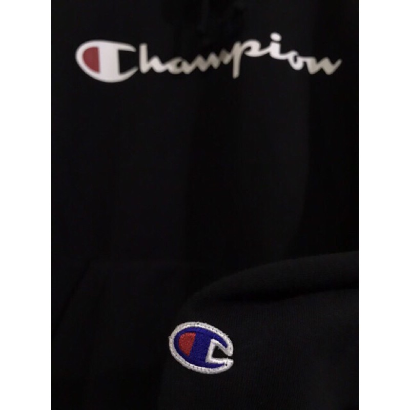 100% ORIGINAL CMT HOODIE CHAMPION SCRIPT LOGO BLACK