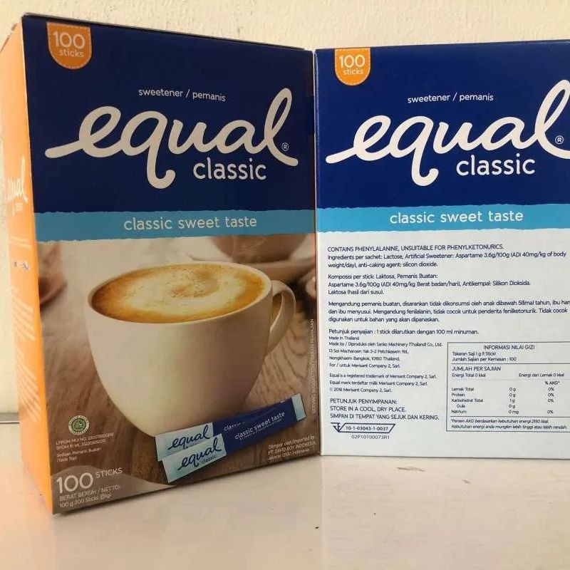 

pemanis buatan equal classic sweetener stick 100 sachet