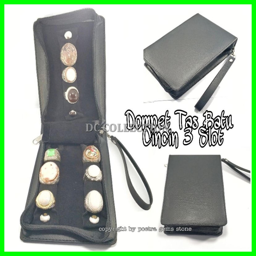 TAS DOMPET KULIT BATU CINCIN AKIK DAN PERMATA