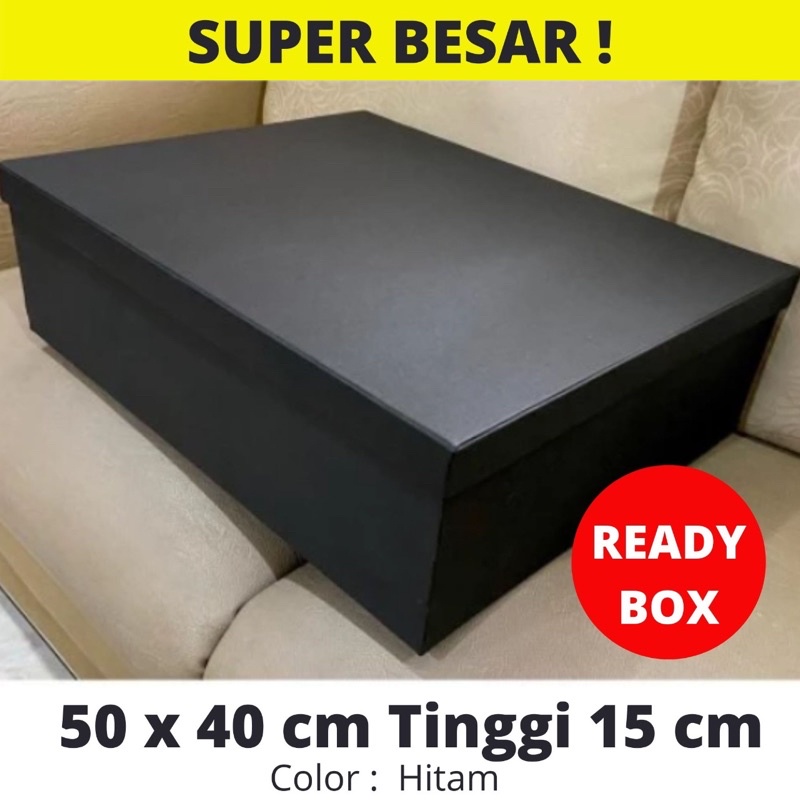 

Gift box 50x40x15 BESAR / BOX HITAM BESAR / KOTAK BESAR HITAM / KOTAK KADO SUPER BESAR