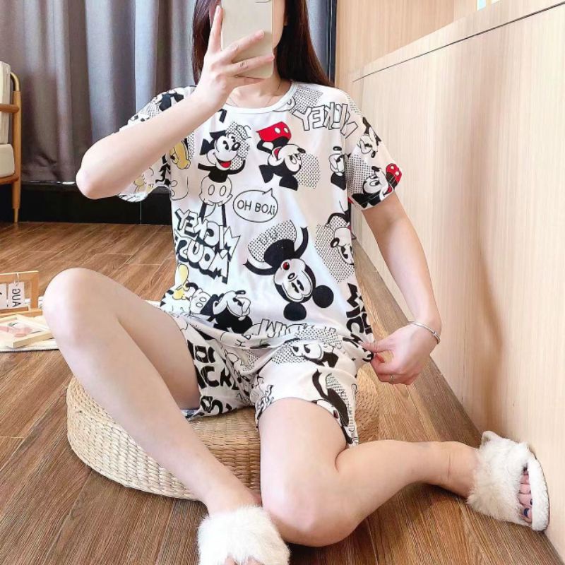 Piyama impor wanita celana pendek / baju tidur wanita sleepwear kartun