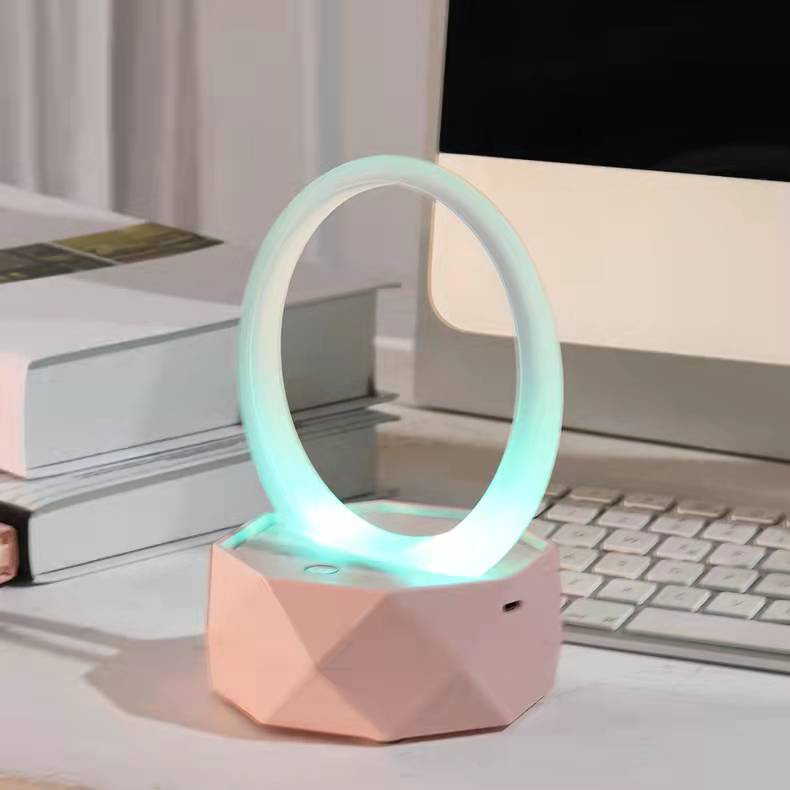 READY - Speaker Bluetooth Stereo Portable LED Ambient with 7 Light Lamp - free buble wrap