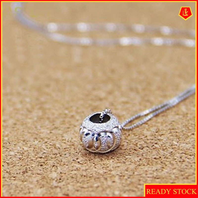 [Ready Stock]Silver Lucky Beads Vintage Necklace Pendant Simple Fashion