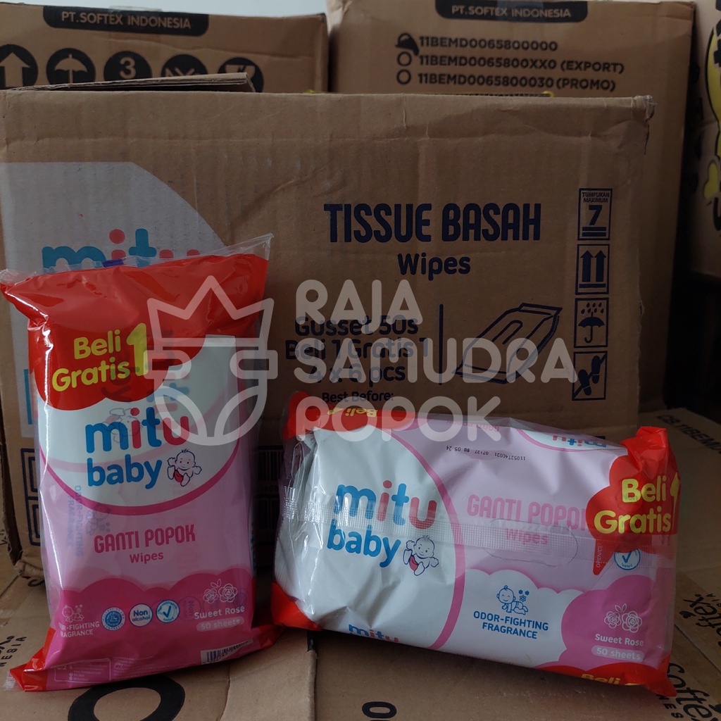 RANDOM - TISU BASAH MITU BABY WIPES FRESH CLEAN 50`S BUY 1 GET 1