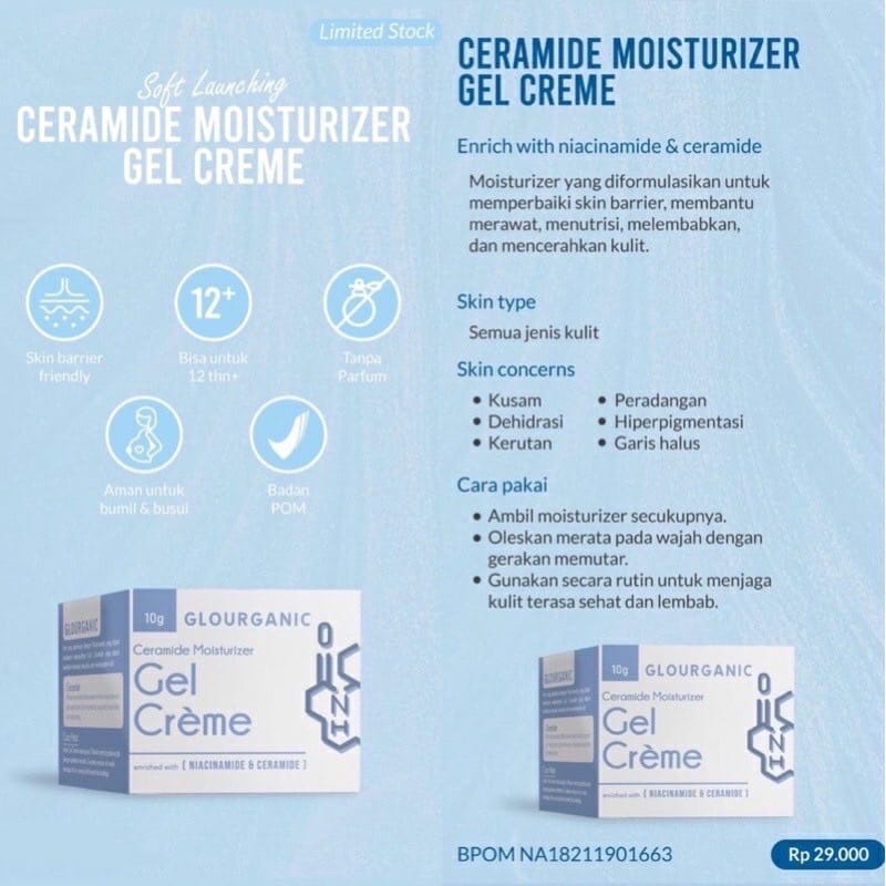 GLOURGANIC MOISTURIZER / GEL CREME GLOURGANIC / GLOURGANIC CERAMIDE MOISTURIZER GEL CREME