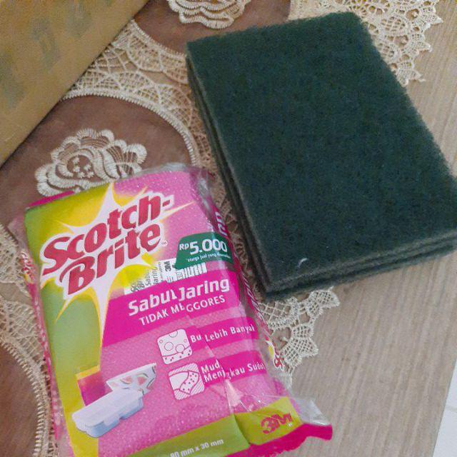 Sabut Cuci Piring Hijau Isi 3 Pcs