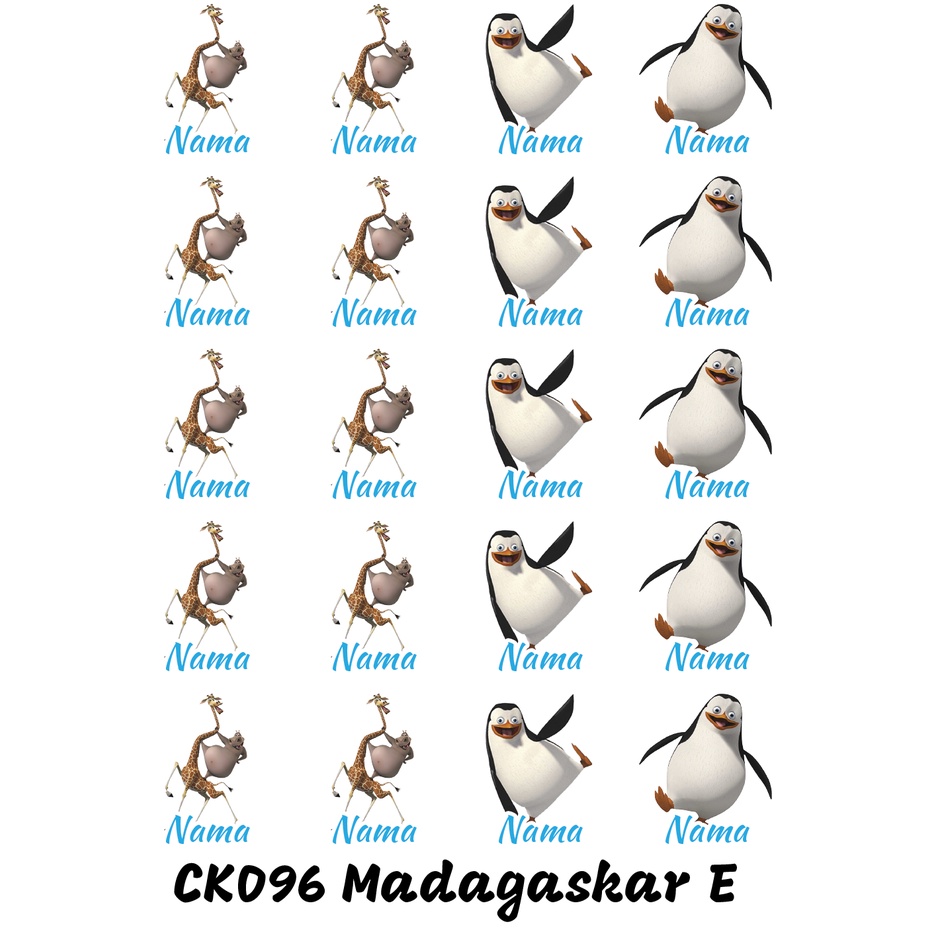 

Sticker Nama Cutting Label Waterproof Tahan Air Madagaskar E (CK096)