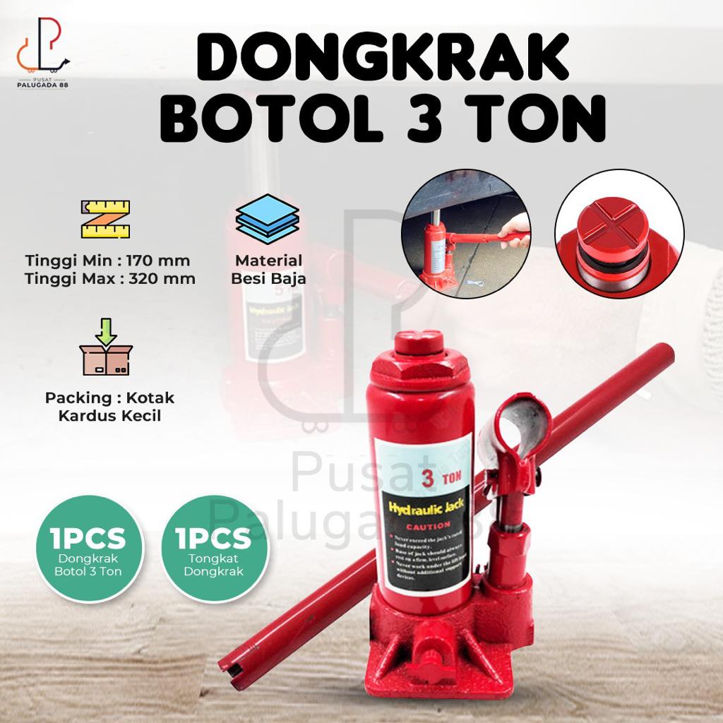 ✅ BISA COD Dongkrak Botol 3 ton Mobil Universal Kuat Murah SUV Sedan Pickup KIR Hidrolik Hydraulic Jack Bottle 3ton 3t 3 t Besar Kecil