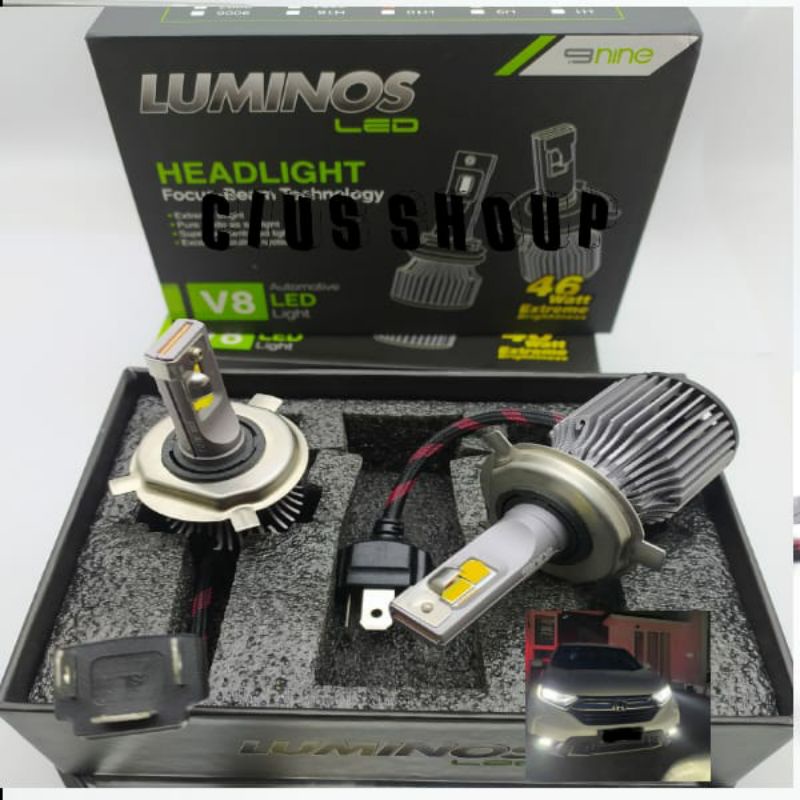 LAMPU UTAMA LED MOBIL H4 V8 1WARNA DAN V9 3WARNA CUT OFF LUMINOS HI-LOW 46 WATT EXTREME BRIGHT UNTUK MOBIL BRIO AGYA AVANZA XENIA SIGRA CALYA DLL