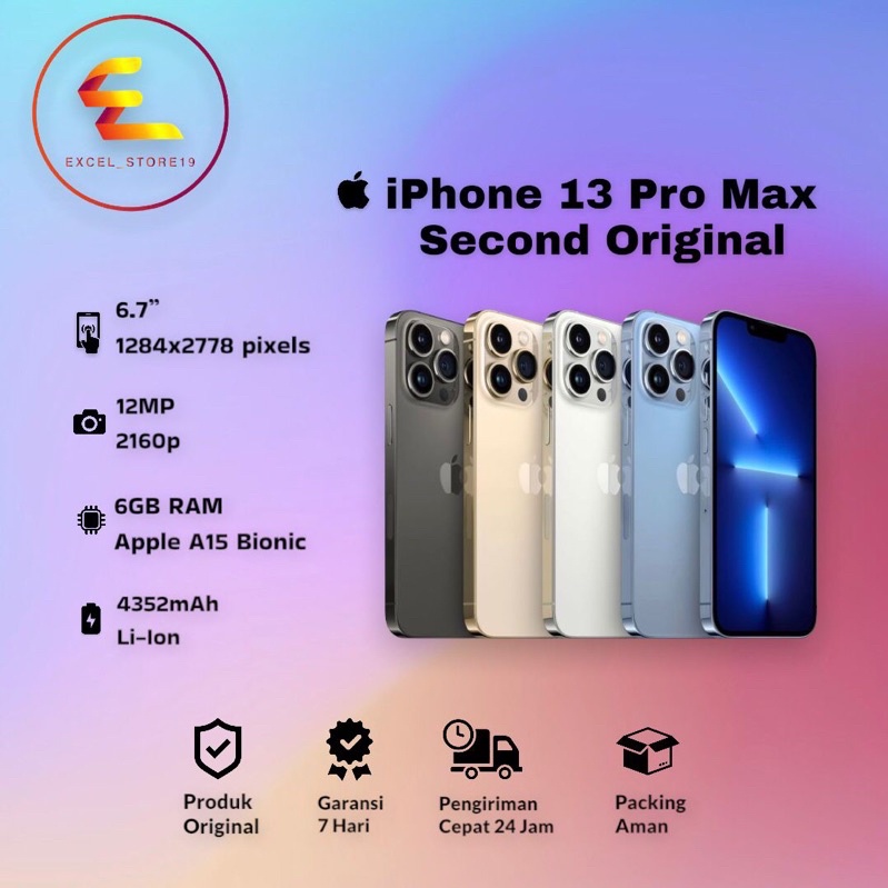 Jual IPhone 13 Pro Max 128GB/256GB/512GB Second Mulus Fullset Original ...