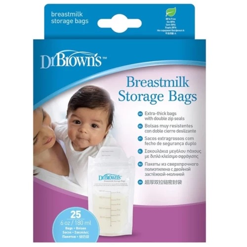 Dr. Brown's Breastmilk Storage (6OZ/180ML) 25 Pack