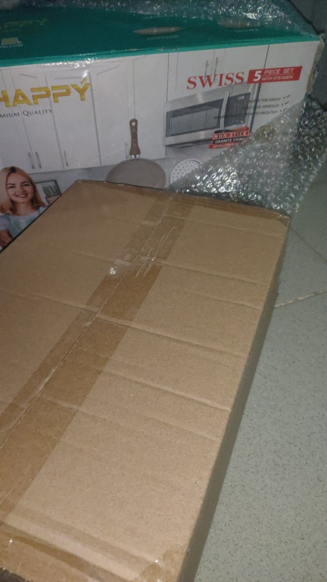 Vortuner Panci Swiss 5 Pcs Bahan Granite Diatas Marbel Tebal (gohappy)