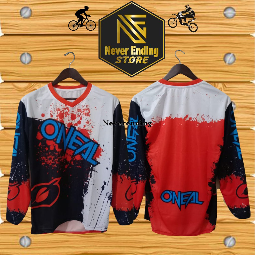 Jersey Sepeda Gowes Motocross Downhill Thrill Oneal Orange