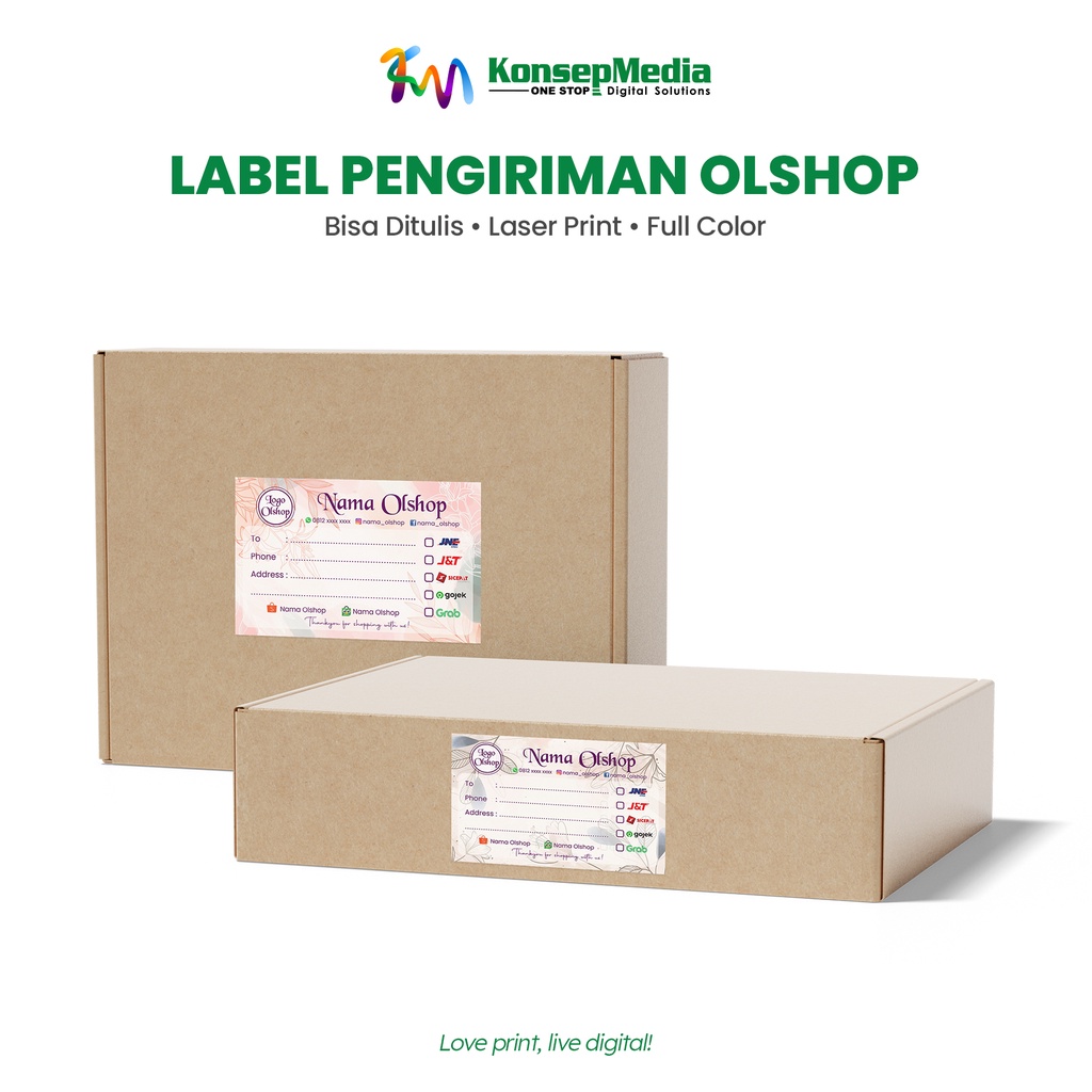 

Set Sticker Label Pengiriman Olshop | Olshop Address Premium Sticker | SLO