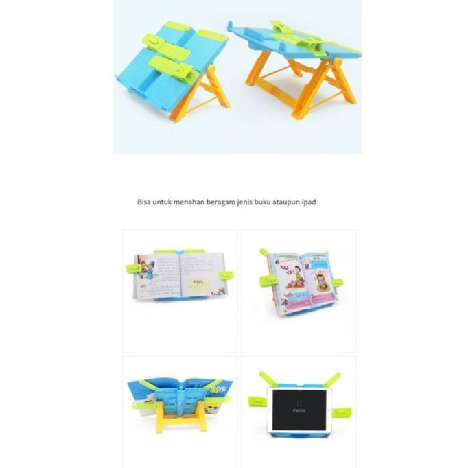 

Populer] Book Holder, Book Stand, Penahan Buku, Penyangga Buku/Tab - Biru-Hijau