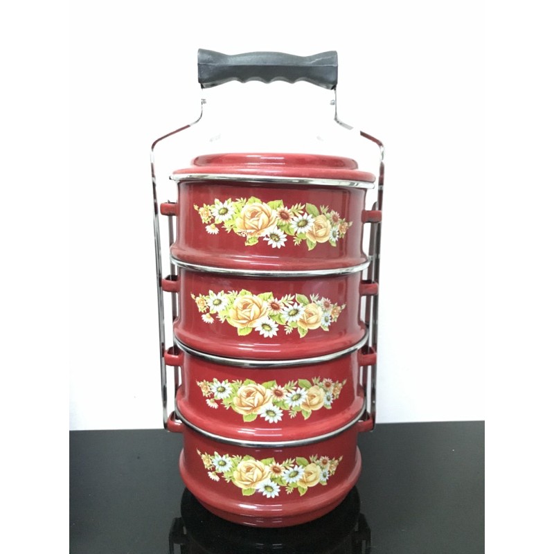 RANTANG ENAMEL 16 CM / 4 SUSUN LUNCH BOX EMPAT SUSUN KOTAK MAKAN