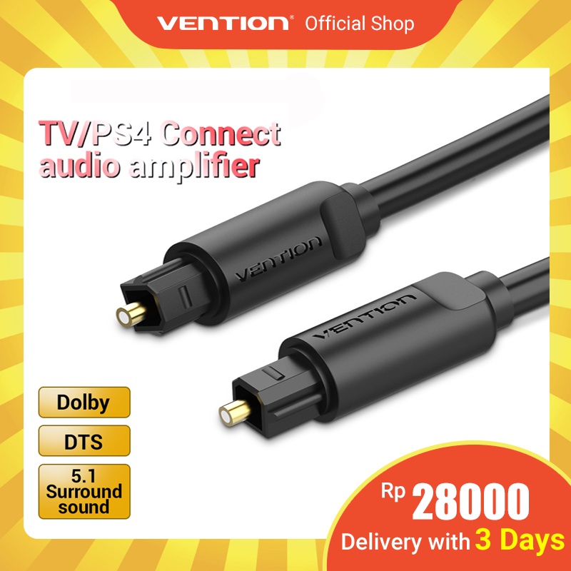 Vention Kabel Audio Fiber Optik Panjang 1m Untuk Blu-Ray Dvd Toslink Digital Spdif