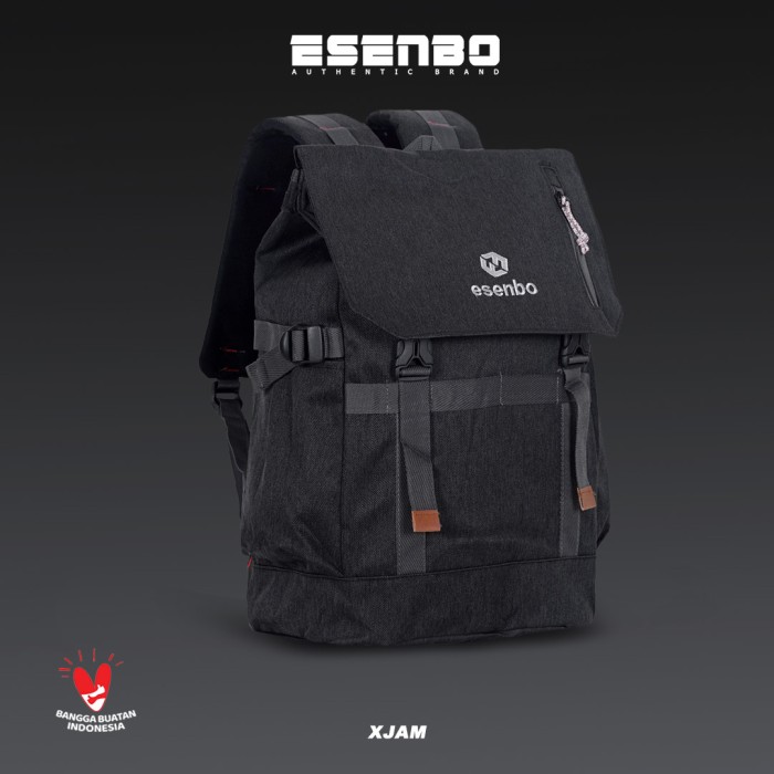 NEW Ransel Laptop ESENBO XJAM - Ransel Kantor Tas Ransel Sekolah Tas Kerja - Hitam
