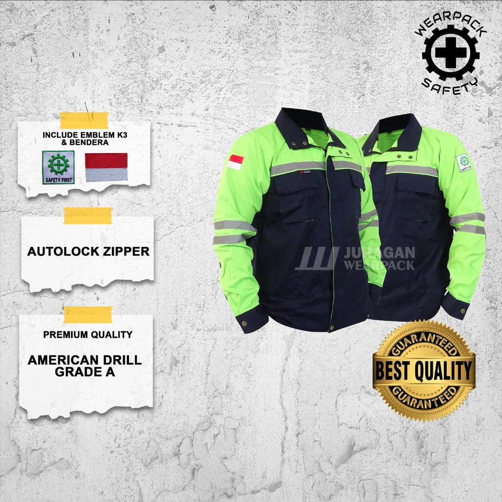 Wearpack Semi jaket / Baju Kerja Safety K3 / Baju Safety Lengan Panjang