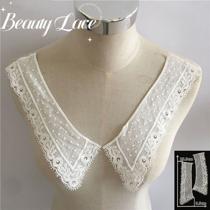 Bordir Kerah , Aplikasi Renda . Aplikasi Kerah Baju Dijahit