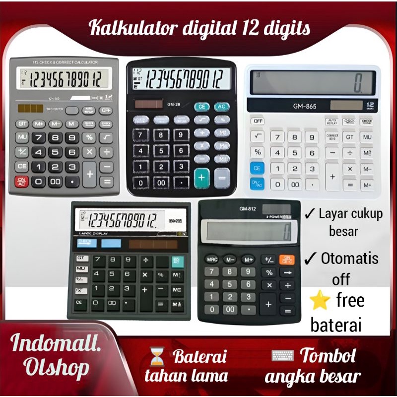 

Kalkulator Meja Dagang 12 Digital Check Correct⭐ Indomall ⭐