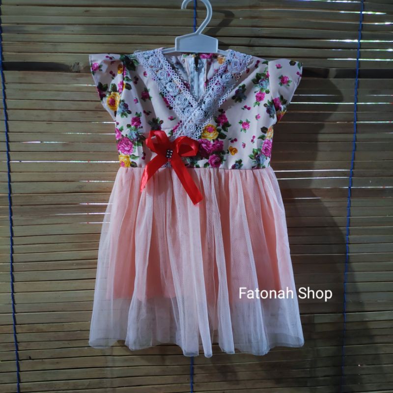 dress anak 1 2 tahun dress kimono bunga anak baju anak cewek perempuan lucu (dress kimono sakura )