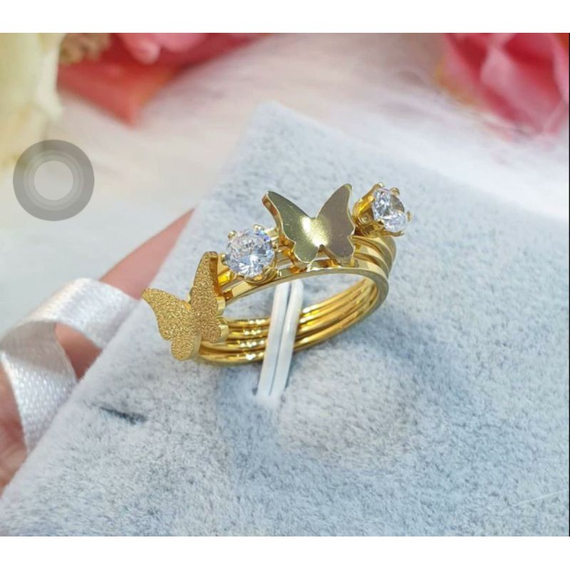 Cincin Titanium Kupu Set 4 in1 Butterfly N13072004