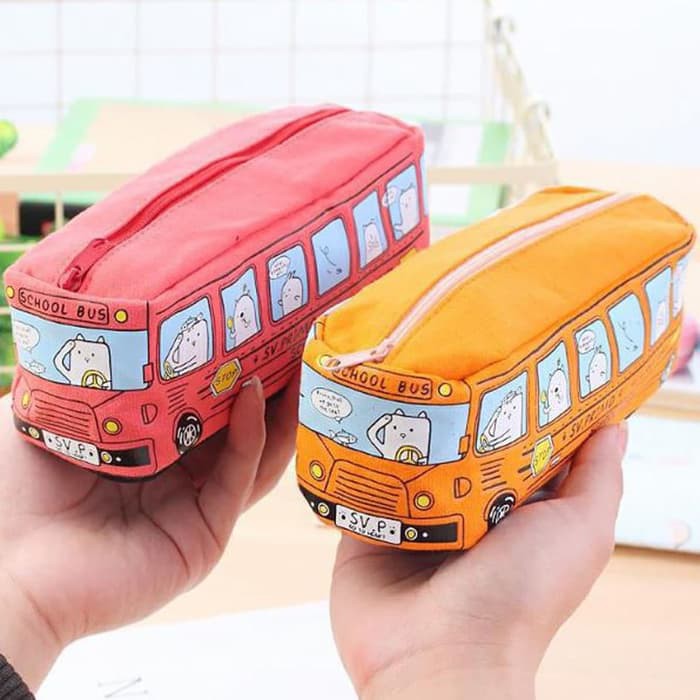 

tempat pensil bus sekolah school bus pencil case stp019 - Orange