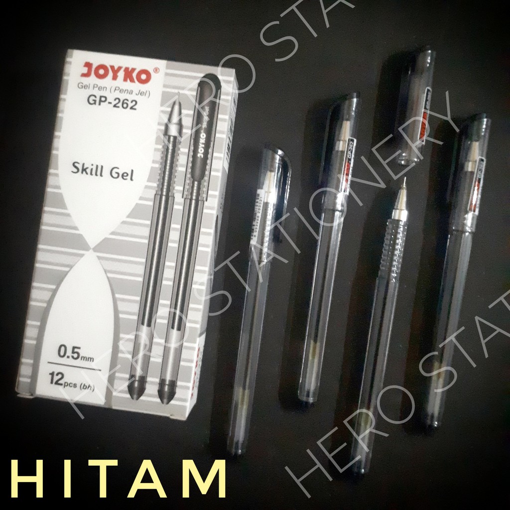 

Pen gel joyko skill gel 0.5 mm tinta hitam . 12 unit