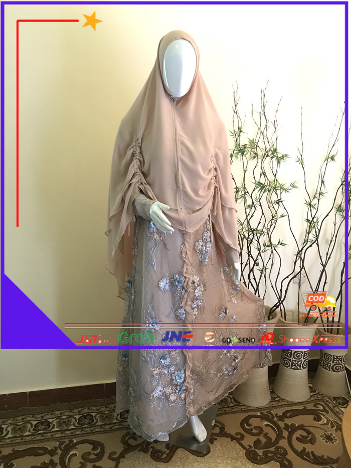 ❤BISA COD❤ Gamis Syar’i brokat 3d / gamis mewah / gamis pesta