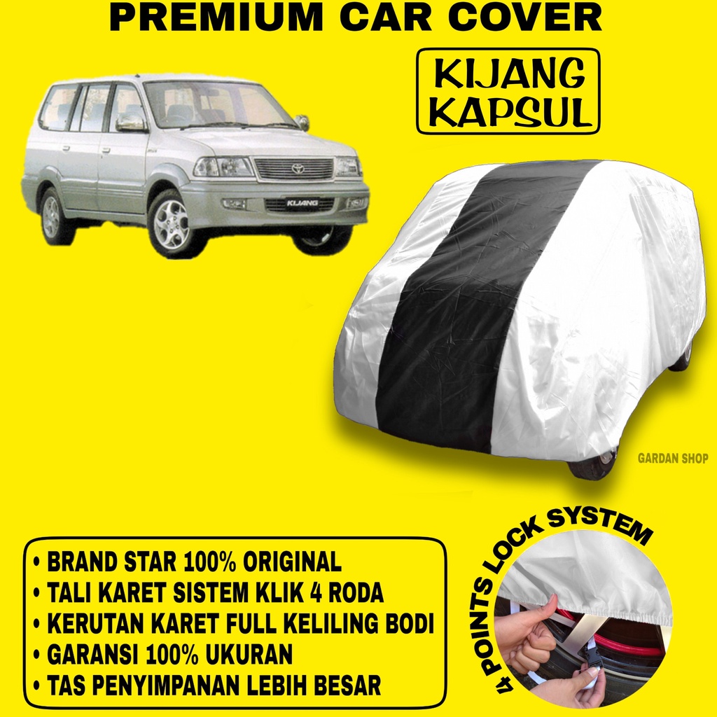 Body Cover KIJANG KAPSUL SILVER HITAM Penutup Bodi Mobil Kijang Kapsul Waterproof PREMIUM