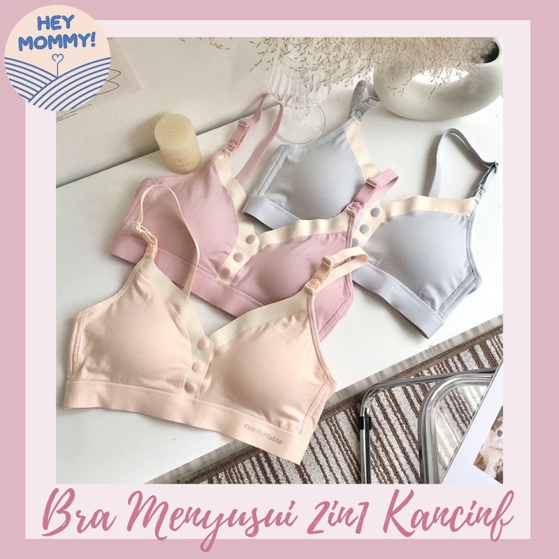 HEYMOMMY.ID - Bra Menyusui 2in1 Kancing | ✅@DWIHANDAANDA APPROVED✅ |Bra menyusui Bukaan depan&amp;Bukaan Atas