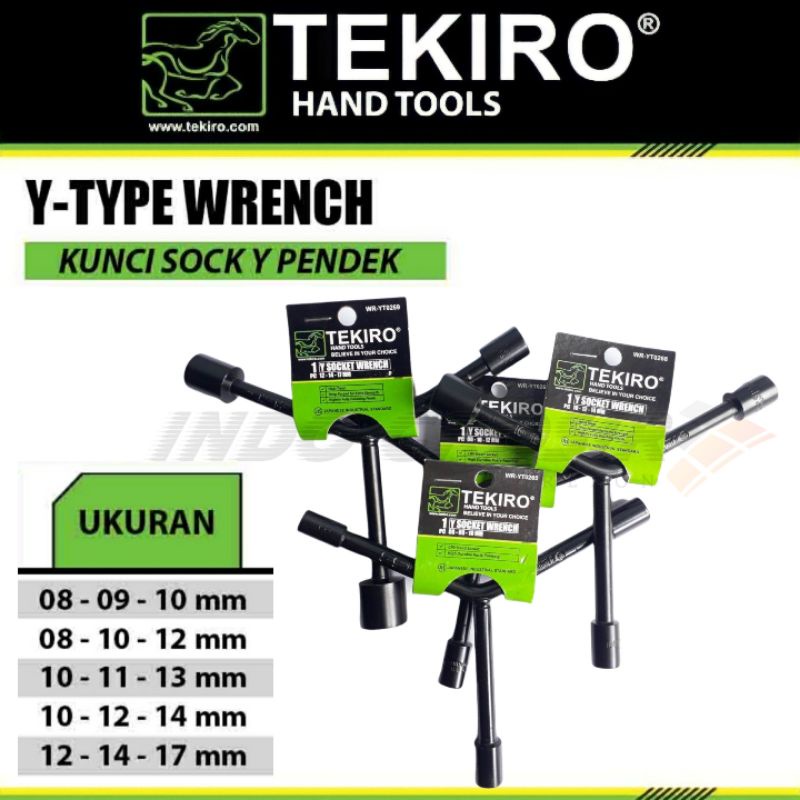 TEKIRO Kunci Y Pendek 8 - 9 - 10 Y-Type Wrench 8 - 10 - 12 Sok 10 - 11 - 13 Socket 10 - 12 - 14 12 - 14 - 17