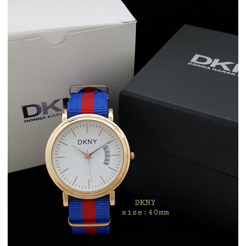 jam tangan kanvas DKNY tanggal aktif. free box &amp; baterai cadangan