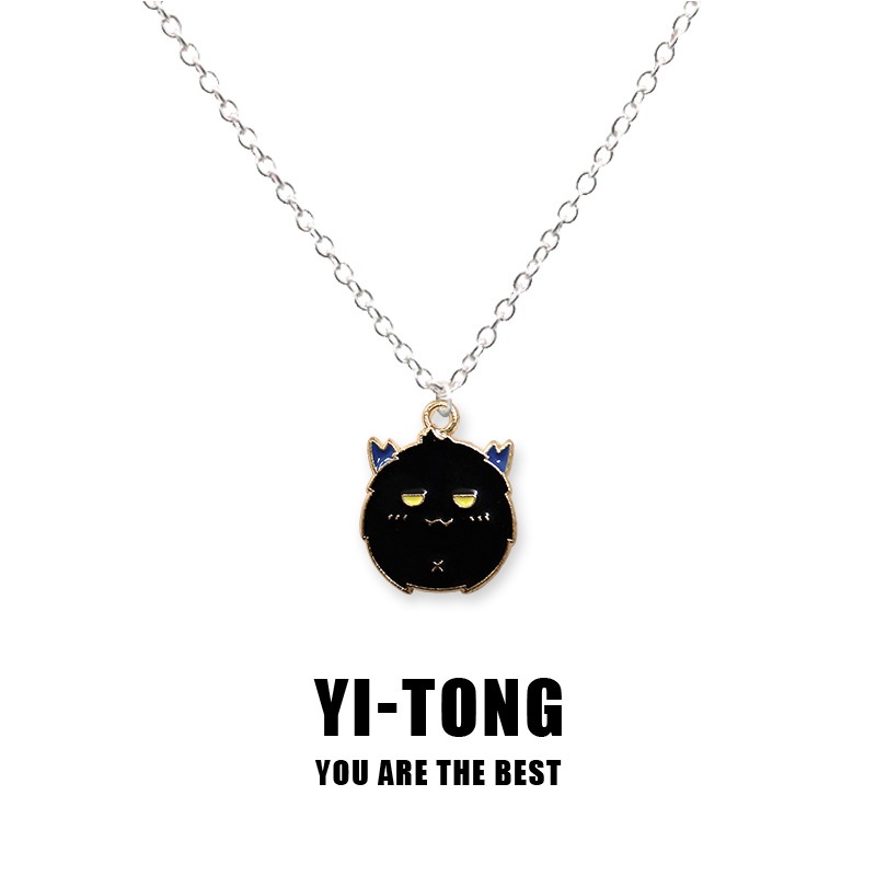 Kalung Rantai Dengan Liontin Bentuk Snowman Chinchilla Bahan Stainless Steel Alloy Untuk Anak