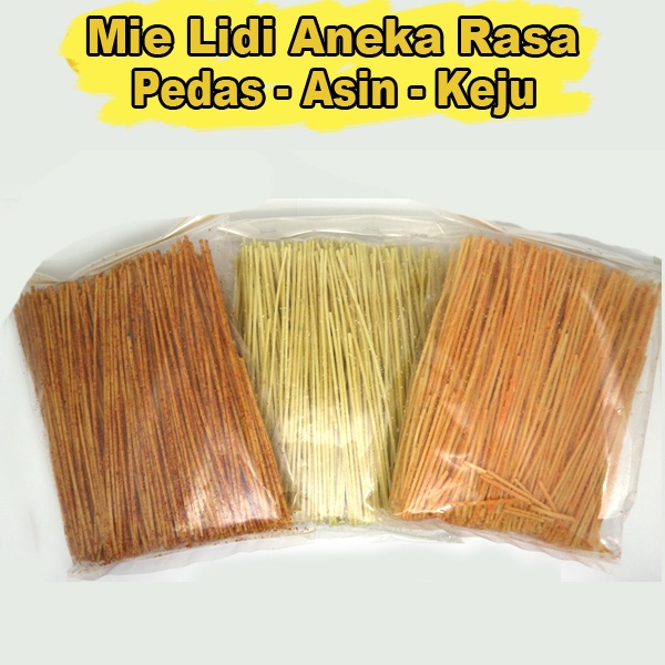 

Mie Lidi Aneka Rasa / Miie Lidi Pedas / Mie Lidi Asin / Miie Lidi Keju / Mi Lidi Pedas / Mi Lidi Asin / Mi Lidi Keju