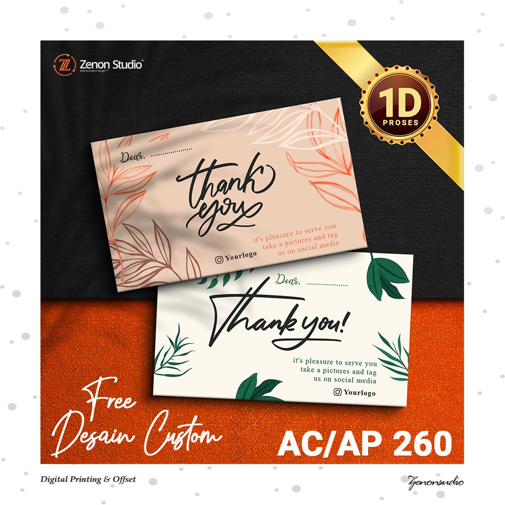 

Kartu Ucapan Thank You Card 260 gsm Full Color