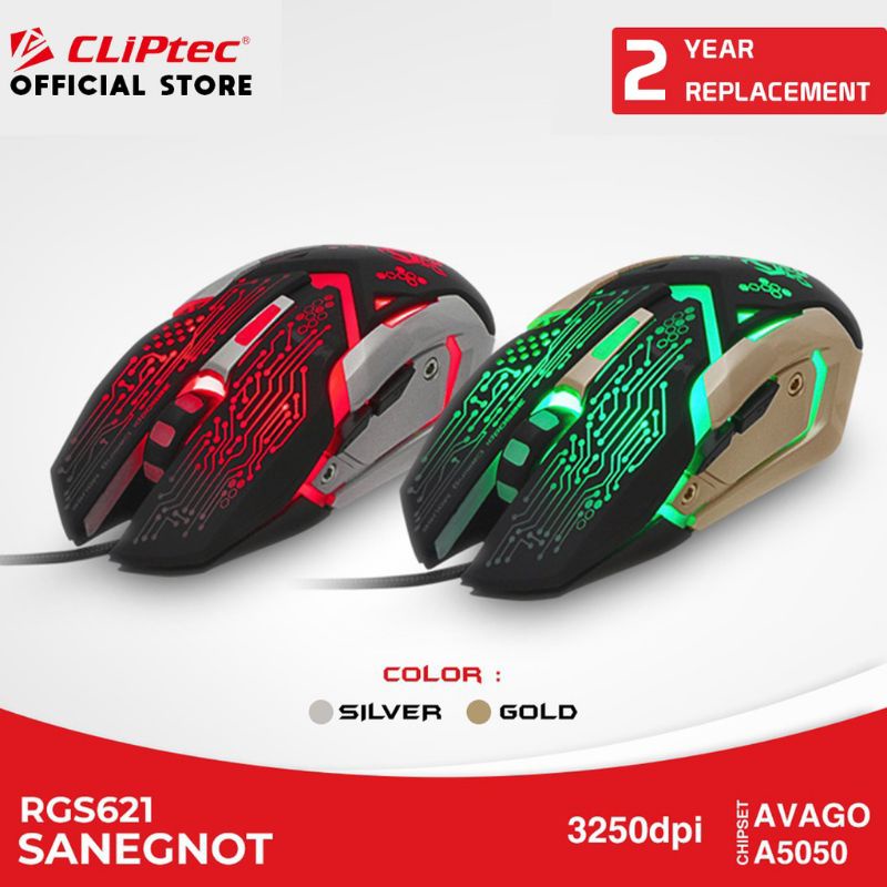 CLIPtec TG5621 Sanegnot Mouse Gaming LED 3250dpi