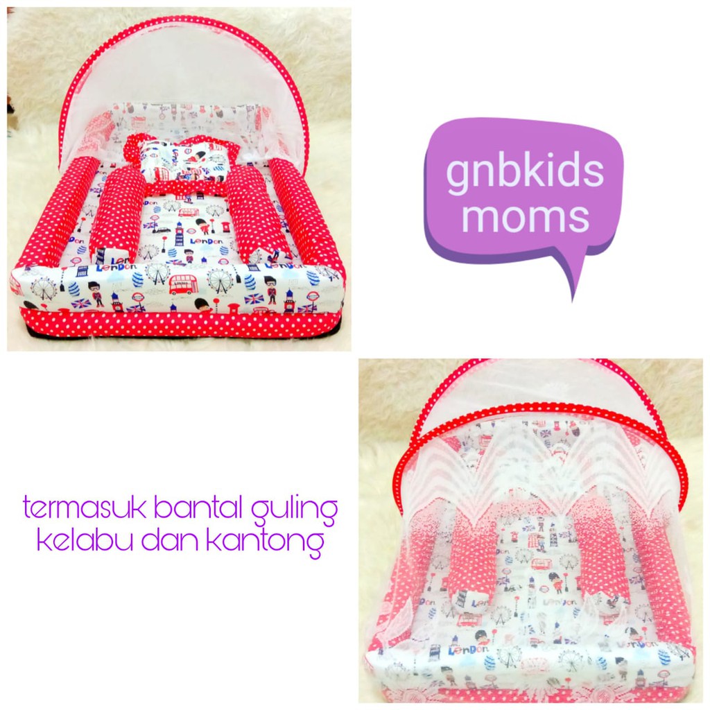 Paket Kasur Bayi kolam Kelambu Set Baru Lahir Murah | Produk Perlengkapn Tempat Tidur Baby KD