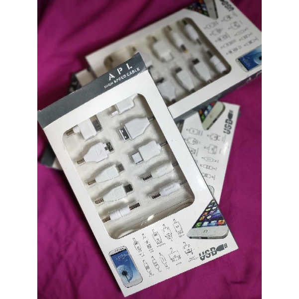 Kabel Charger 10in1 Segala Hp Jadul Nokia Sony Samsung Ipod dll/kabel powerbank/kabel casan